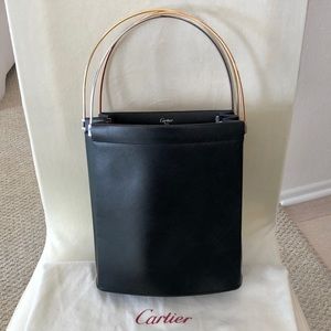 Cartier Trinity Expandable Black Leather Bag